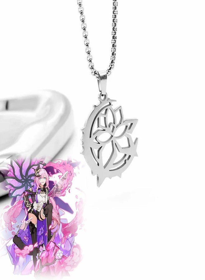 retsamradassaT Honkai Impact 3 Necklace 3rd Elysia Flame Chaser Signet of Ego Cosplay Pendant Choker Chain Jewelry Accessory Gift, Standard - Image 1